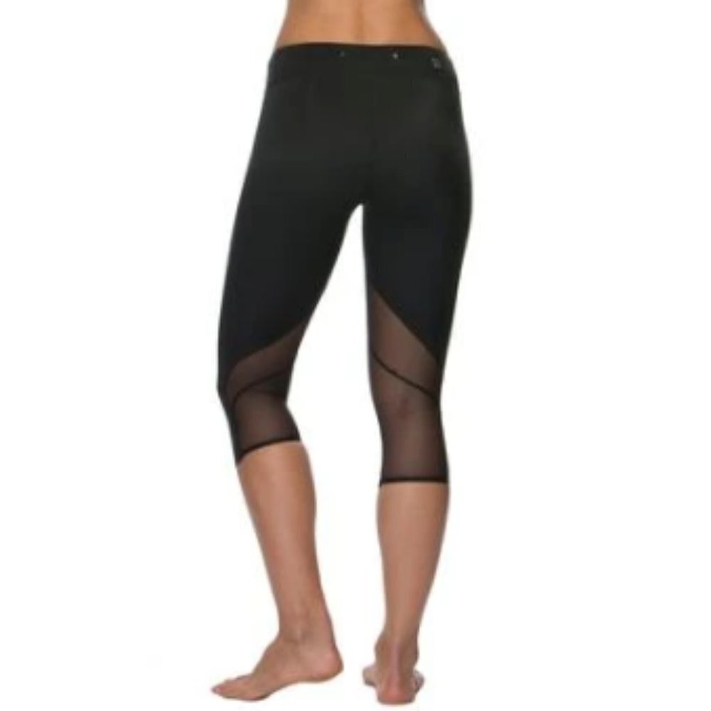 JOLYN Byron Legging Crop Capri Black Athletic Mesh